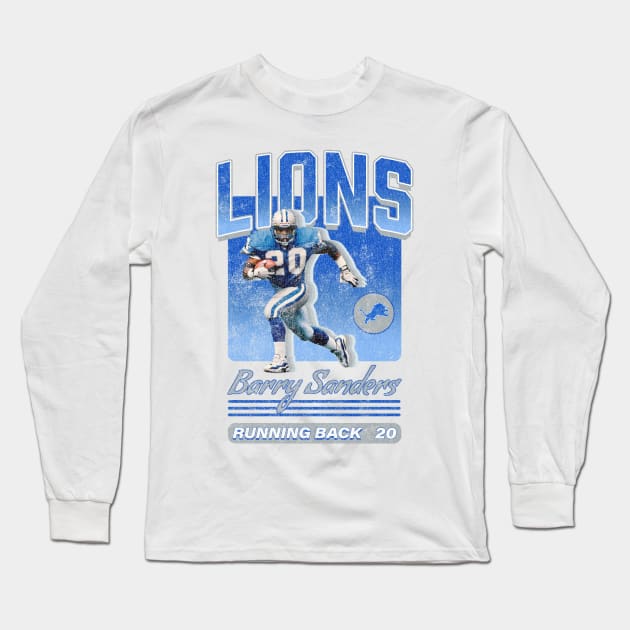 Barry Sanders 01 Long Sleeve T-Shirt by KC Designs